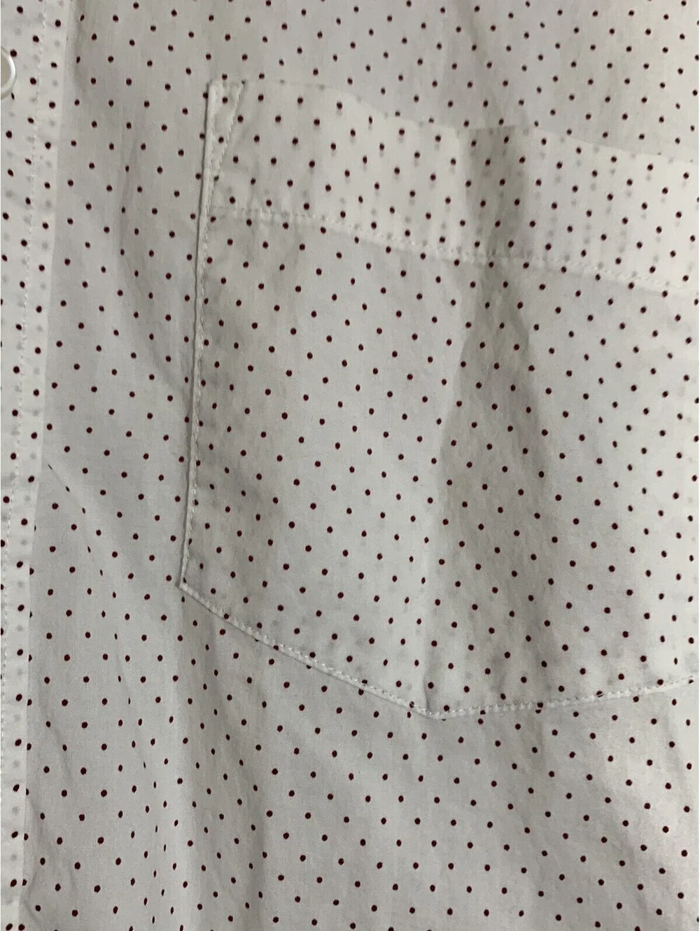 Men's J. Crew Ludlow 120's 2-Ply White With Polka Dots Shirt-Medium